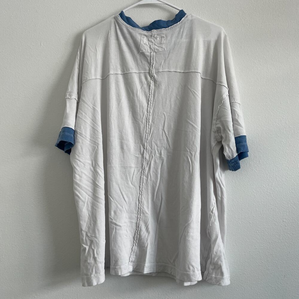 We The Free Avery Tee White/Blue XL Oversized - Picture 4 of 6